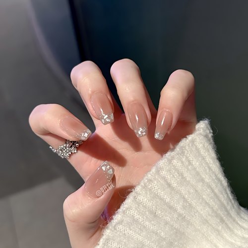 【A云母细沙】高品质纯手工云母贝壳穿戴甲超闪碎钻腮红显白美甲