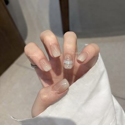 【A柔光星链】高品质寰寰裸色渐变项链超闪锆石纯手工穿戴甲美甲