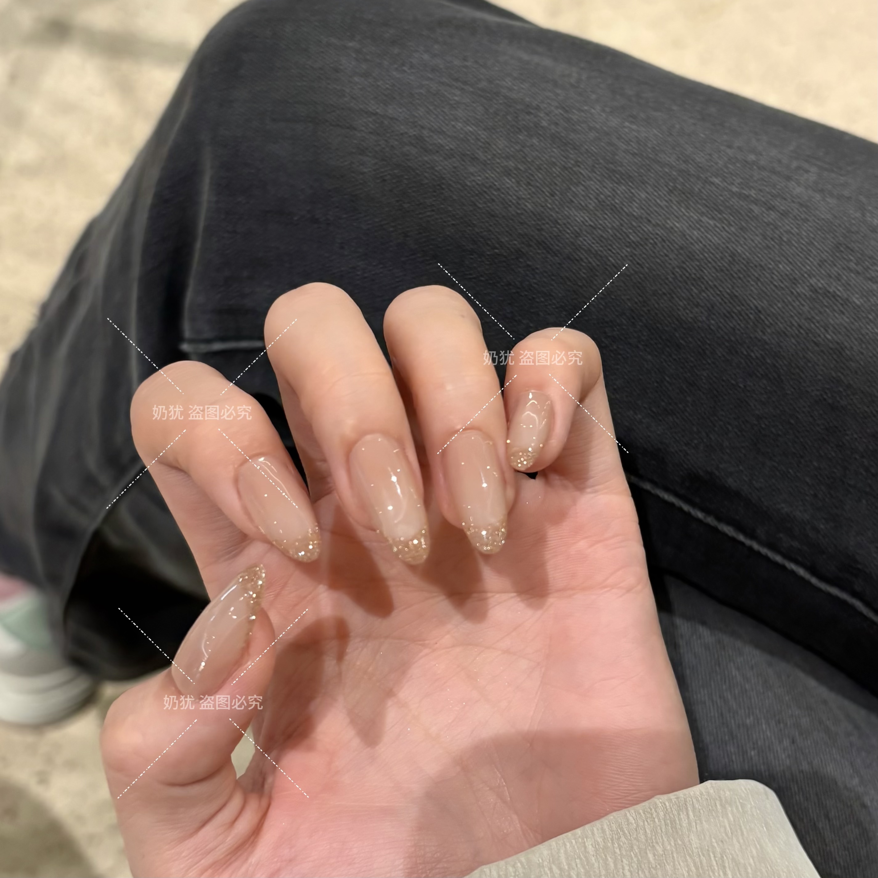 【星河初霁】纯欲渐变温柔裸感纯手工穿戴甲超闪碎钻美甲成品贴片