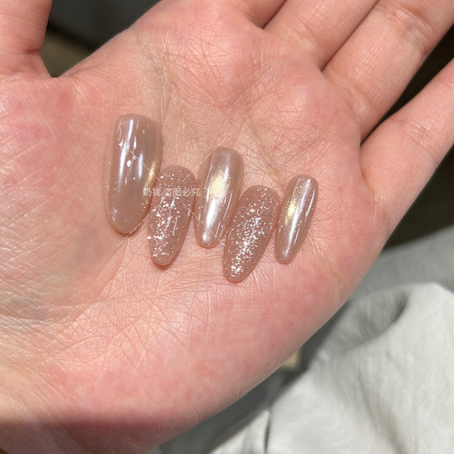 星河落霞猫眼纯手工穿戴甲超闪