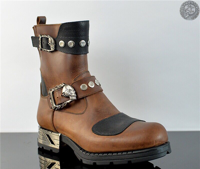 NEWROCK新款西班牙进口 骷髅机车哈雷骑士摩托短靴男靴MR038-中筒在类目 流行男鞋, 靴子中 - 来自Buy2taobao.com提供专业的淘宝代购服务