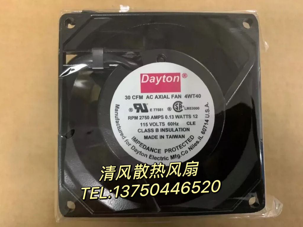 全新Dayton 4WT40 115V 0.13A 8CM 8038 机柜焊接轴流散热风扇