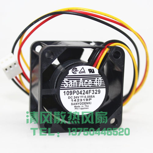 全新三洋SANYO 109P0424F329 4028 DC24V 0.055A轴流风机散热风扇