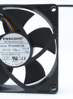 FOXCONN 富士康 8020 8CM 12V 0.36A PVA080F12H -P03-AE 4线风扇