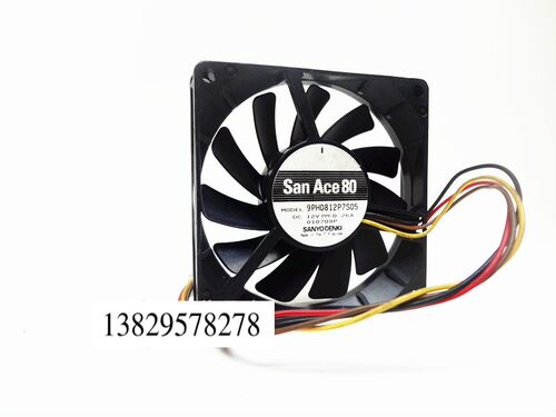 三洋 8015 12V 0.26A 8CM 8厘米 4线 温控 机箱风扇 9PH0812P7S05
