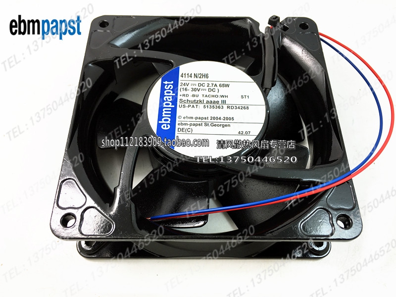 4114 N/2H6 24V 65W 12038 12厘米 双滚珠 铝框直流散热风扇