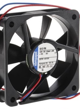 6015 12VDC 34mA 0.41W 6厘米 直流机箱散热风扇TYP 612FL 612FH