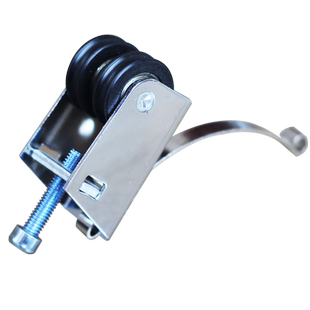 衣柜门滑轮铝合金推拉门脚轮宽轨双排凹轮隔断门吊轮移门并排滚轮