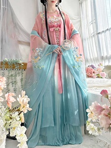 唐制汉服女春色几分重工刺绣中国风大袖衫诃子裙超仙日常穿春夏款