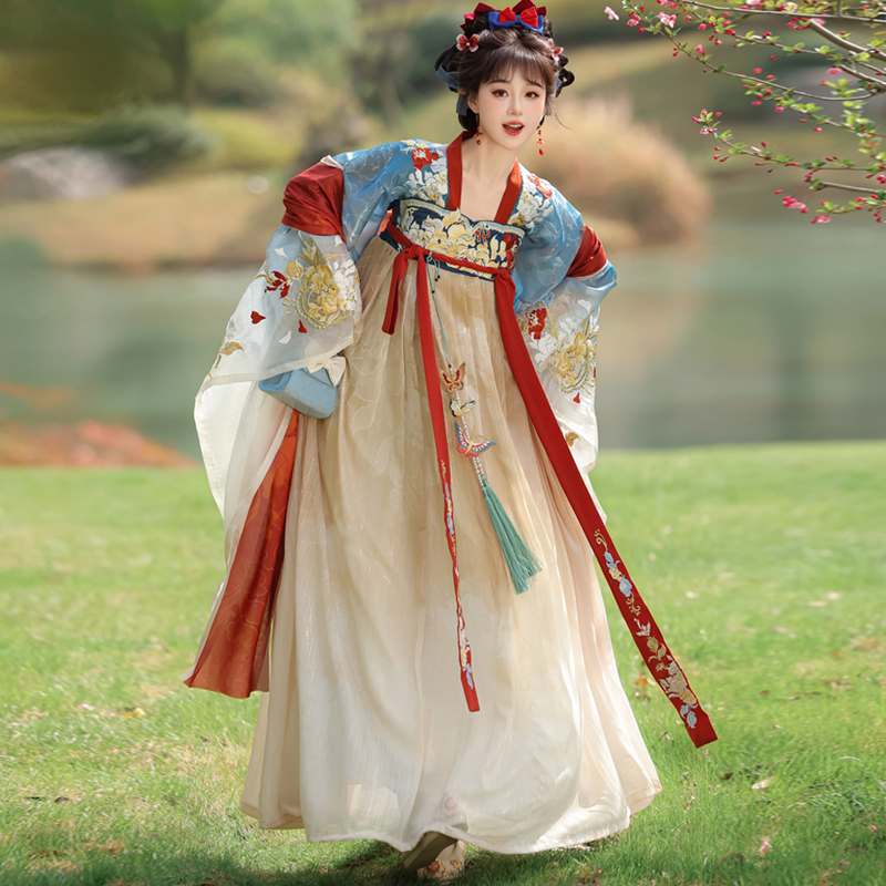 原创汉服女重工刺绣南北朝仙气