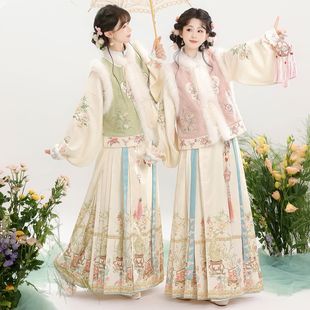 【盈瓷】明制立领琵琶袖对襟袄加绒比甲原创中国风马面裙秋冬套装