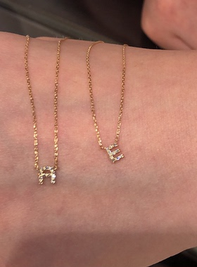 GINZA日本代购百搭字母钻石项链