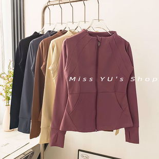 跑步外穿健身运动上衣 Y加绒瑜伽服女秋冬拉链外套修身 JOJS LULU