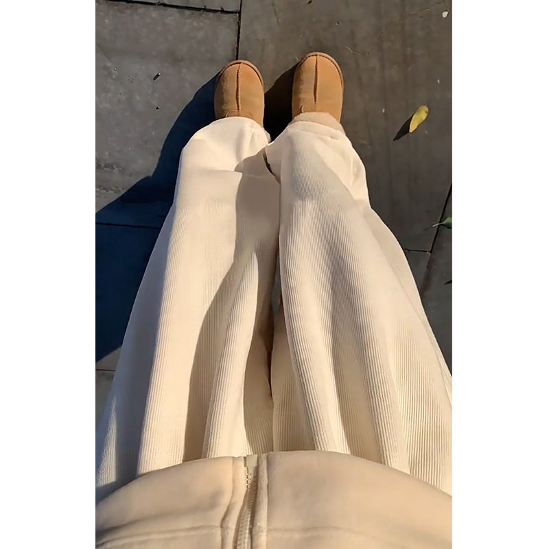 白色山本裤女秋冬季新款小个子休闲宽松灯芯绒阔腿裤垂感加绒裤子,女装/女士精品,休闲裤,淘宝优惠券,粉丝福利购,淘宝优惠卷