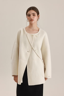 2024质感进阶高品耗牛绒双面羊毛大衣韩版配包包轻奢羊绒大衣外套