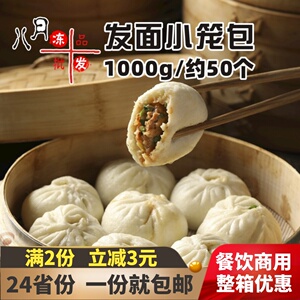 霍嘉发面小笼包 营养早餐半成品鲜肉馅 速冻包子面点肉包早点商用