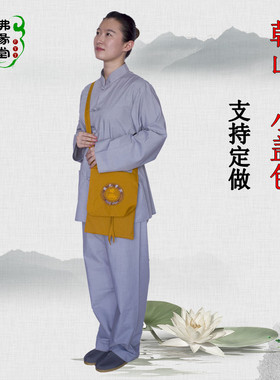 朝山旅行平纹呢斜挎包居士小盖包