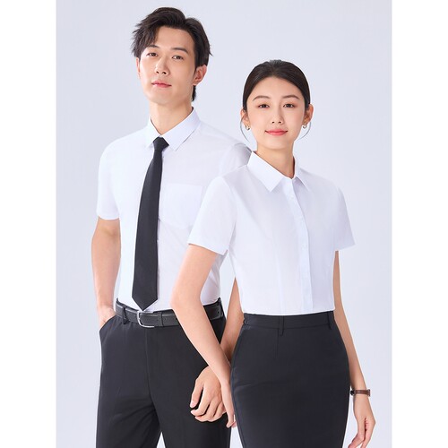 日本进口【含莫代尔】男女短袖衬衫2026夏季新款男士商务正装白色