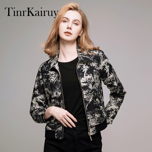 TinrKairuy短款翻领夹克外套女