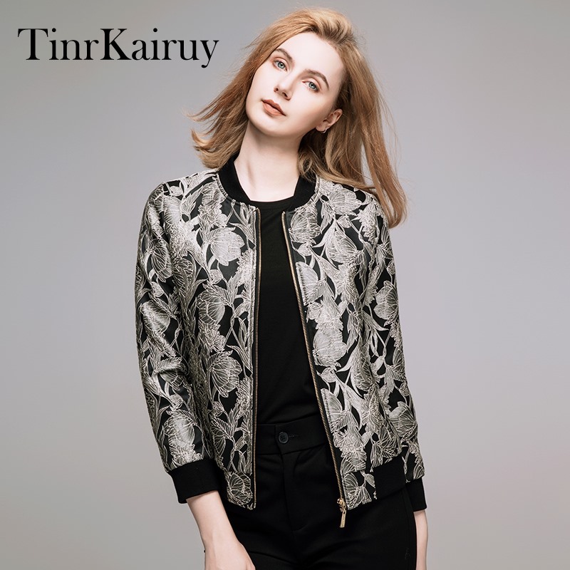 TinrKairuy提花短外套女棒球服