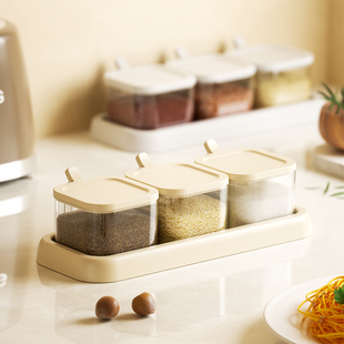 调料盒厨房家用密封防潮调味瓶罐套装组合糖盐罐香料分装瓶收纳盒