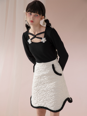 尾鸢录原创甜酷T恤欧根纱交叉