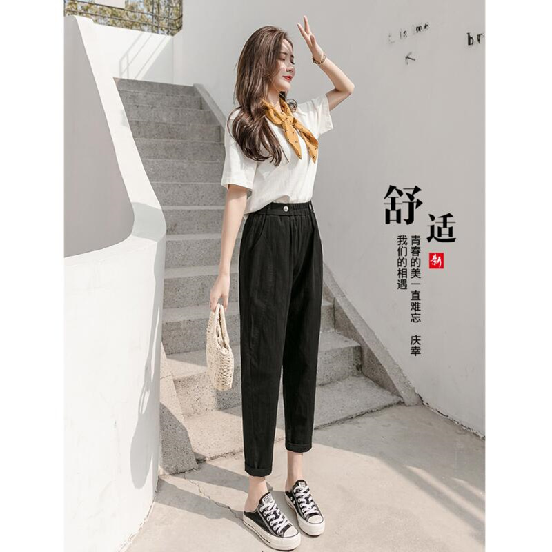 裤子女2021新款潮春夏韩版宽松百搭抖音超火直筒九分休闲工装薄款|msdalam kategori Butik wanita / wanita, wanita saiz besar - dari Buy2taobao.com untuk memberikan perkhidmatan ejen Taobao profesional membeli