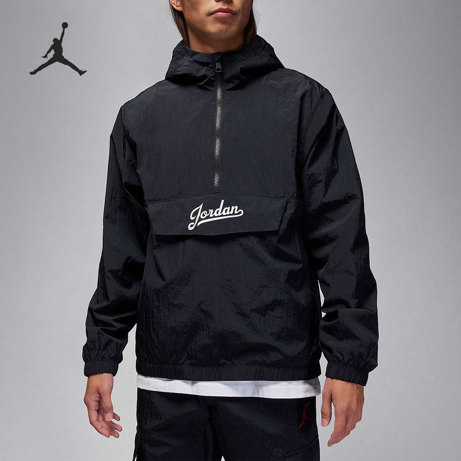 Nike/耐克正品JORDAN男士运动休闲半拉链套头卫衣FN6349-010