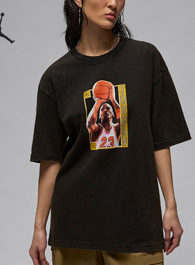 Nike/耐克正品Jordan 女士Oversize 风印花短袖T恤FN5376-010