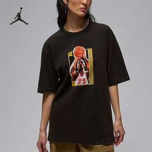 Nike/耐克正品Jordan 女士Oversize 风印花短袖T恤FN5376-010