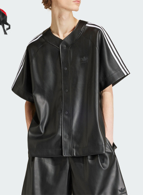 Adidas/阿迪达斯正品三叶草男士复古休闲V领短袖衬衫IZ4048