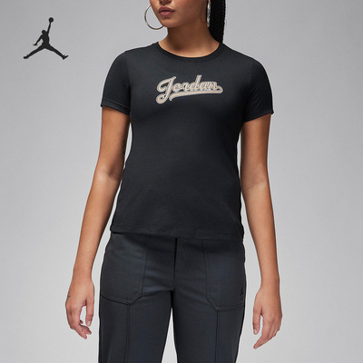 Nike/耐克正品JORDAN女士运动休闲透气圆领短袖T恤FN5390-010