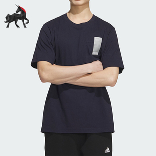 男女简约舒适圆领休闲T恤JI9082 夏季 Adidas 阿迪达斯正品