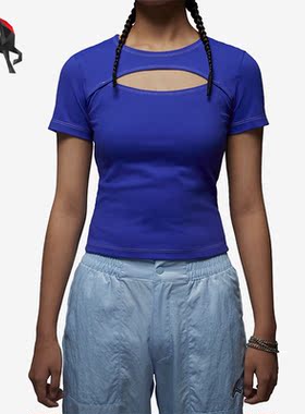 Nike/耐克正品JORDAN女子跑步训练健身透气运动T恤DX0465-430