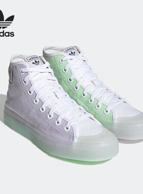 Adidas/阿迪达斯正品三叶草  NIZZA  高帮女子运动休闲板鞋GX2709