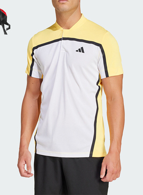 Adidas/阿迪达斯正品男士网球修身短袖翻领POLO衫IS8969