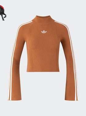 Adidas/阿迪达斯正品三叶草女士针织长袖高领套头衫JI7059