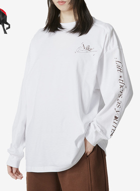 Nike/耐克正品OVERSIZE春新款宽松女子运动长袖T恤DX7935-100