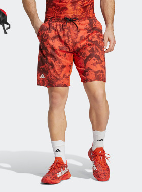 Adidas/阿迪达斯正品男子印花网球运动短裤HT7224