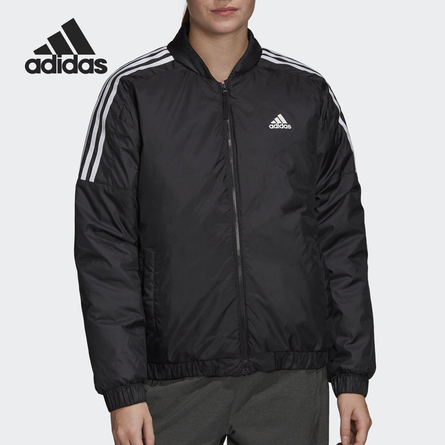 Adidas/阿迪达斯正品女子立领休闲保暖运动训练棉服 GH4580