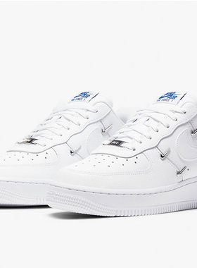 Nike/耐克正品 Nike Air Force1 AF1四钩纯白 白黑空军板鞋CT1990