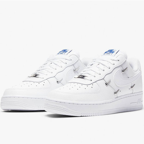 Nike/耐克正品 Nike Air Force1 AF1四钩纯白 白黑空军板鞋CT1990