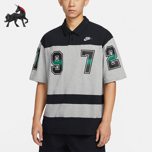 POLO衫 Nike 男子翻领T恤印花透气休闲短袖 耐克正品 FQ9582 秋季