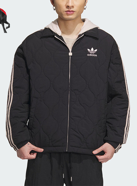 Adidas/阿迪达斯正品三叶草男士连帽休闲运动棉服外套IW6284