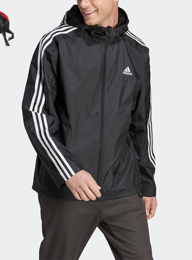 Adidas/阿迪达斯正品跑步训练男子梭织连帽夹克外套IB0381