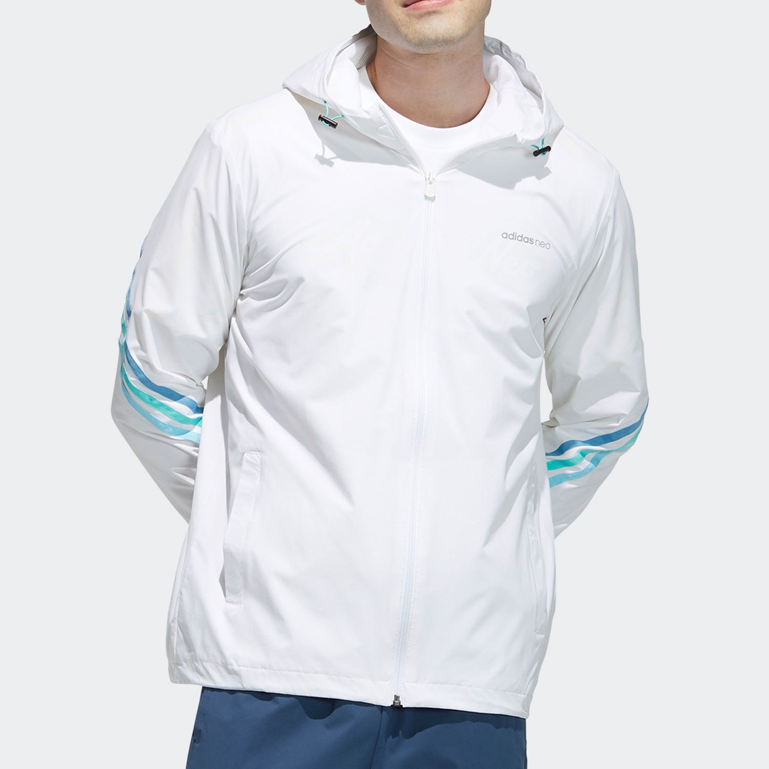 阿迪达斯男子防风衣运动服连帽