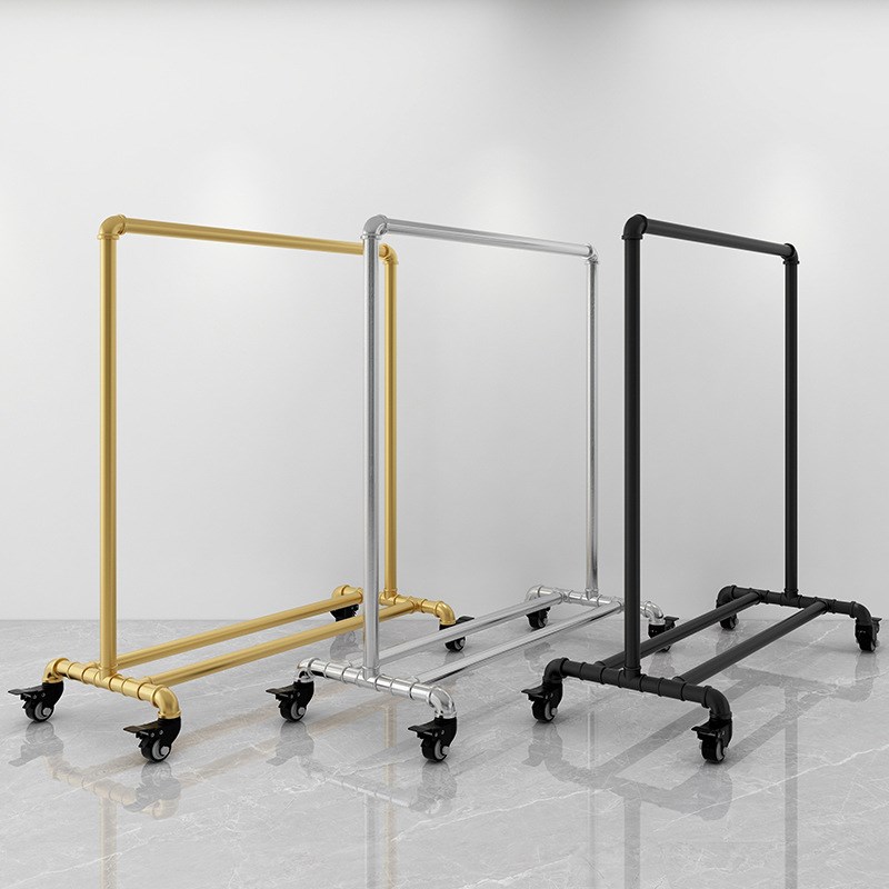 服装店单杠展示架水管落地架家用可拆卸晾晒衣架简易摆摊夜市货架