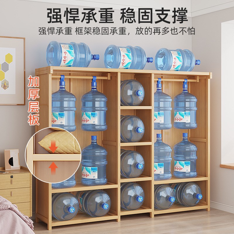 出租房衣柜家用卧室简易儿童实木柜子卧室衣架衣帽布衣橱结实耐用