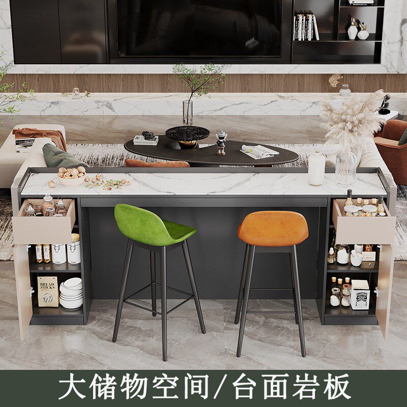 沙发后靠吧台岩板餐边柜简约现代客厅靠背柜横厅隔断岛台餐桌