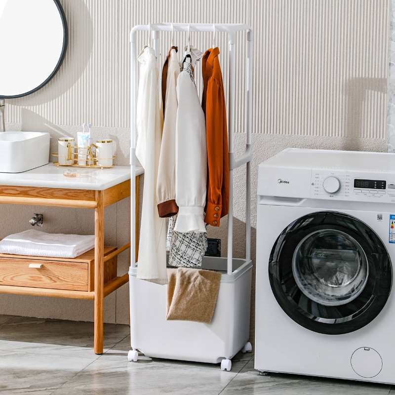 卧室床头隔夜放衣服收纳衣架家用次净挂衣架落地脏衣篮床边衣